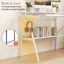 NESTLUNE Space Saving Computer Desk Home Office Desk-White in White - Size: 100 cm x 15 cm - thumbnail 5