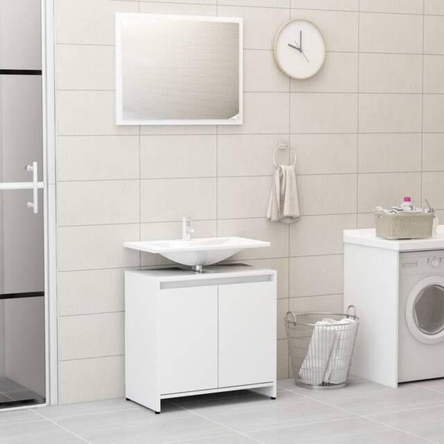 Berkfield Home Stunning 4 Piece Bathroom Furniture Set White Engineered Wood - image 1