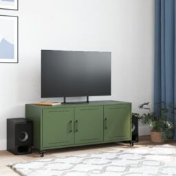 Berkfield Home TV Cabinet Olive Green 100.5x39x43.5 cm Steel - thumbnail 3