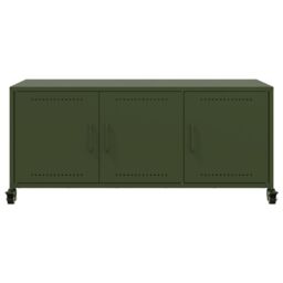 Berkfield Home TV Cabinet Olive Green 100.5x39x43.5 cm Steel - thumbnail 6