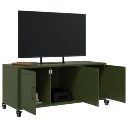 Berkfield Home TV Cabinet Olive Green 100.5x39x43.5 cm Steel - thumbnail 4
