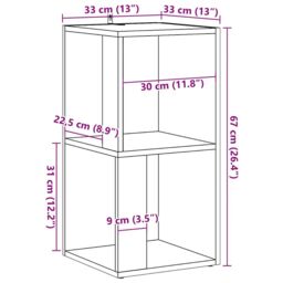 Berkfield Home Corner Cabinet Artisan Oak 33x33x67 cm Engineered Wood in Brown - Size: 33 x 33 x 67 cm - thumbnail 9