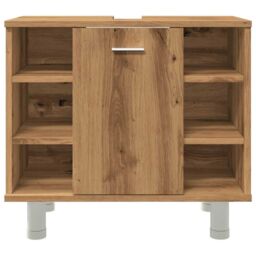 Berkfield Home Bathroom Cabinet Artisan Oak 60x32x53.5 cm Engineered Wood in Brown - thumbnail 5