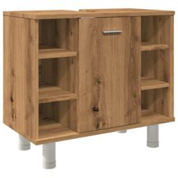 Berkfield Home Bathroom Cabinet Artisan Oak 60x32x53.5 cm Engineered Wood in Brown - thumbnail 2