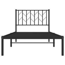 Berkfield Home Metal Bed Frame without Mattress with Headboard Black 90x190cm - Size: 90x190 cm - thumbnail 5