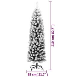 Berkfield Home Slim Artificial Christmas Tree with Flocked Snow Green 210 cm PVC - thumbnail 7