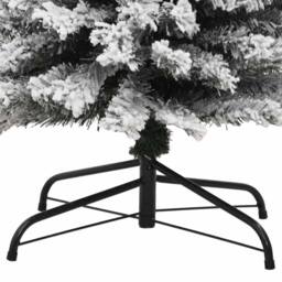 Berkfield Home Slim Artificial Christmas Tree with Flocked Snow Green 210 cm PVC - thumbnail 6