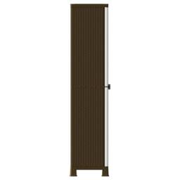 Berkfield Home Plastic Cabinet 68x39x171.5 cm Rattan Design in Grey - thumbnail 4