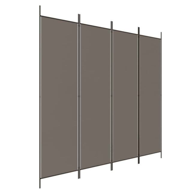 Berkfield Home 4-Panel Room Divider Anthracite 200x220 cm Fabric in Charcoal - image 1