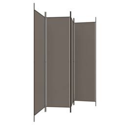 Berkfield Home 4-Panel Room Divider Anthracite 200x220 cm Fabric in Charcoal - thumbnail 4