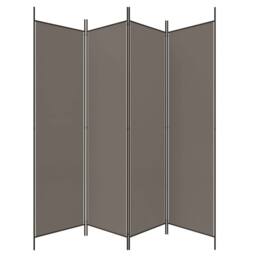 Berkfield Home 4-Panel Room Divider Anthracite 200x220 cm Fabric in Charcoal - thumbnail 5