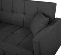 SquareBoxx Osaka Button Tufted Linen 3 Seater Sofa Bed in Dark Grey - thumbnail 5
