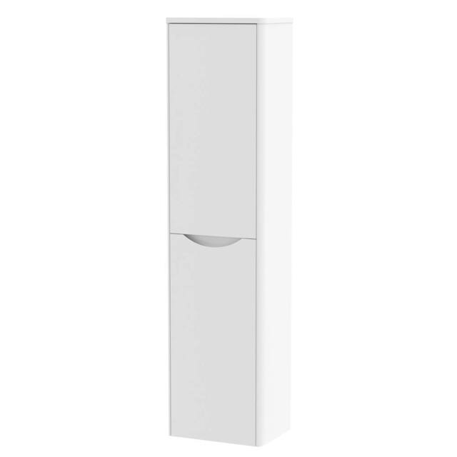 Balterley Bathroom Wall Hung 2 Door Tall Unit, Satin White, 356mm in White - image 1