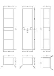 Balterley Bathroom Wall Hung 2 Door Tall Unit, Satin White, 356mm in White - thumbnail 7