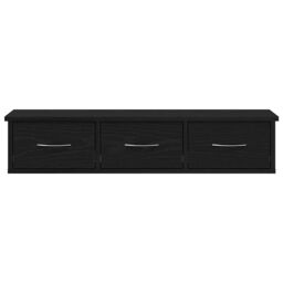 Berkfield Home Wall Cabinet Black Oak 88x26x18.5 cm Engineered Wood - thumbnail 6