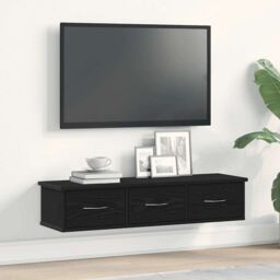Berkfield Home Wall Cabinet Black Oak 88x26x18.5 cm Engineered Wood - thumbnail 1