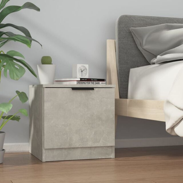 Berkfield Home Bedside Cabinet Concrete Grey 40x39x40 cm - Size: 40 x 39 x 40 cm - image 1