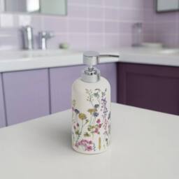 Showerdrape Meadow Wild Flowers Floral 3 Piece Bathroom Accessory Set in White - thumbnail 2