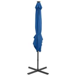Berkfield Home Cantilever Umbrella with Pole & LED Lights Azure Blue 250 cm - thumbnail 7