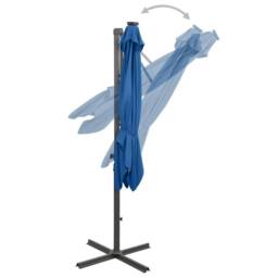 Berkfield Home Cantilever Umbrella with Pole & LED Lights Azure Blue 250 cm - thumbnail 6