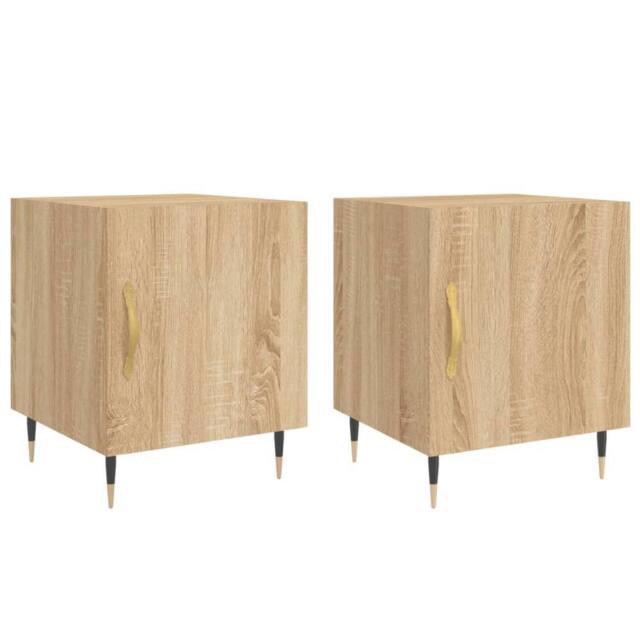 Berkfield Home Bedside Cabinets 2 pcs Sonoma Oak 40x40x50 cm Engineered Wood in Brown - Size: 40 x 40 x 50 cm - image 1