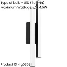 Loops Contemporary Black LED Wall Light for Modern Indoor Spaces - thumbnail 2