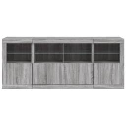 Berkfield Home Sideboard with LED Lights Grey Sonoma 163x37x67 cm - Size: 163 x 37 x 67 cm - thumbnail 6