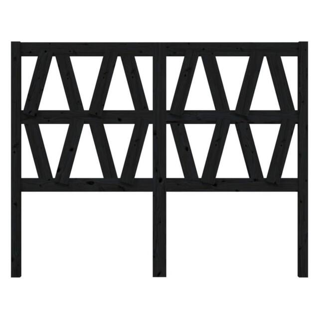 Berkfield Home Beautiful Bed Headboard Black 126x4x100 cm Solid Wood Pine - Size: 126 x 4 x 100 cm - image 1