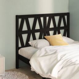 Berkfield Home Beautiful Bed Headboard Black 126x4x100 cm Solid Wood Pine - Size: 126 x 4 x 100 cm - thumbnail 2