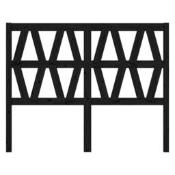 Berkfield Home Beautiful Bed Headboard Black 126x4x100 cm Solid Wood Pine - Size: 126 x 4 x 100 cm - thumbnail 1