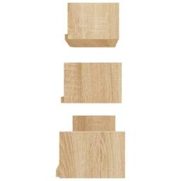 Berkfield Home Wall Display Shelf 3 pcs Sonoma Oak Engineered Wood in Light Tan - thumbnail 5