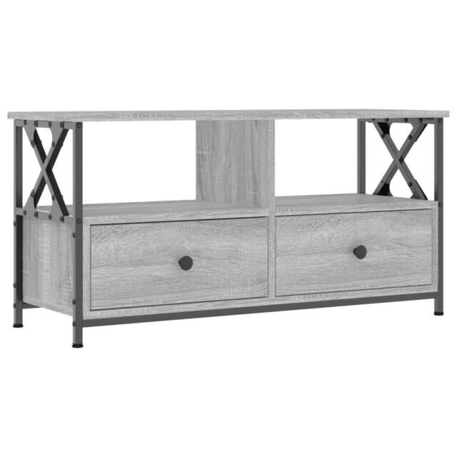 Berkfield Home TV Cabinet Grey Sonoma 90x33x45 cm Engineered Wood&Iron - Size: 90 x 33 x 45 cm - image 1