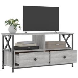 Berkfield Home TV Cabinet Grey Sonoma 90x33x45 cm Engineered Wood&Iron - Size: 90 x 33 x 45 cm - thumbnail 4