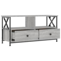 Berkfield Home TV Cabinet Grey Sonoma 90x33x45 cm Engineered Wood&Iron - Size: 90 x 33 x 45 cm - thumbnail 6