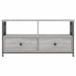 Berkfield Home TV Cabinet Grey Sonoma 90x33x45 cm Engineered Wood&Iron - Size: 90 x 33 x 45 cm - thumbnail 5
