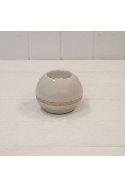 KDMD Taupe Ceramic Glazed Tealight Holder With Unglazed Design - image 1