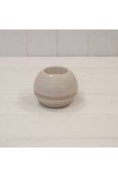 KDMD Taupe Ceramic Glazed Tealight Holder With Unglazed Design
