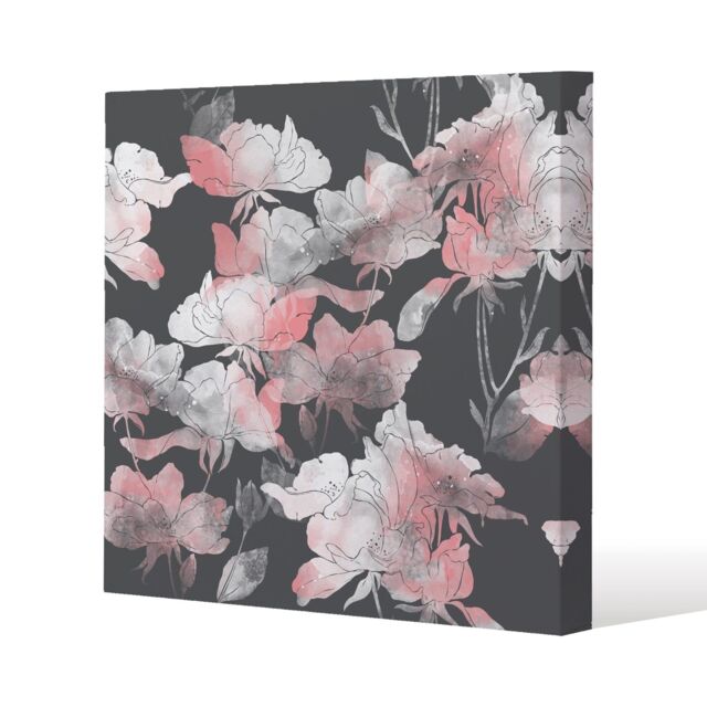 Benjamin Tate Design Imprints flowers & leaves of wild rose (Canvas Print) / 46 x 46 x 4cm in Natural - Size: 46 x 46 x 4 cm - image 1