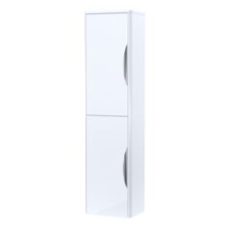 Balterley Wall Hung Tall Bathroom Storage Unit 1399 x 356 x 253mm - Gloss White