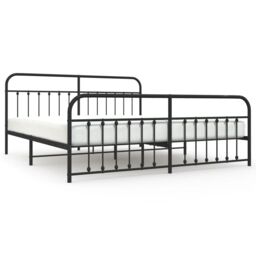 Berkfield Home Metal Bed Frame with Headboard & Footboard Black 200x200 cm - thumbnail 2