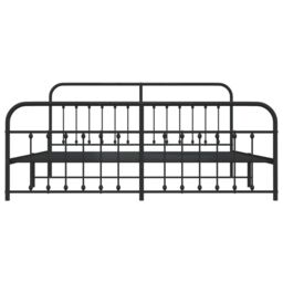 Berkfield Home Metal Bed Frame with Headboard & Footboard Black 200x200 cm - thumbnail 6