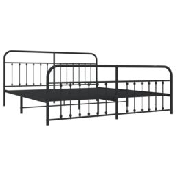 Berkfield Home Metal Bed Frame with Headboard & Footboard Black 200x200 cm - thumbnail 5