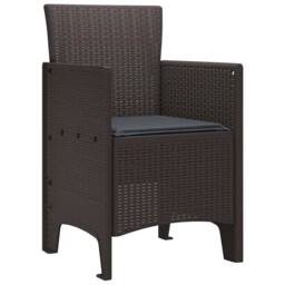 Berkfield Home Garden Chair Set of 2 Brown, Anthracite Plastic, Cushions in Brown - thumbnail 4