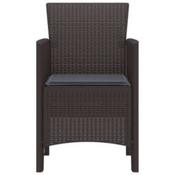 Berkfield Home Garden Chair Set of 2 Brown, Anthracite Plastic, Cushions in Brown - thumbnail 5