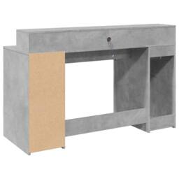 Berkfield Home Soft Desk with LED Lights Concrete Grey 140x55x91 cm Engineered Wood - Size: 140 x 55 x 91 cm - thumbnail 8