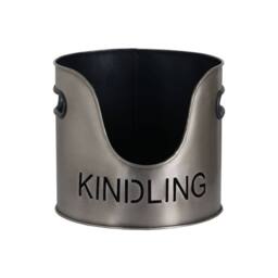 Hill Interiors Kindling Buckets & Matchstick Holder in Silver - thumbnail 2
