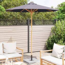 Berkfield Home Modern Dark Grey Garden Parasol 217x230 cm Bamboo - thumbnail 1