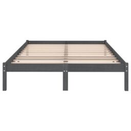 Berkfield Home Bed Frame Grey Solid Wood Pine 200x200 cm - thumbnail 4