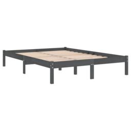 Berkfield Home Bed Frame Grey Solid Wood Pine 200x200 cm - thumbnail 3