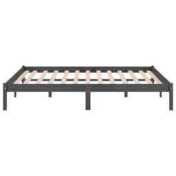 Berkfield Home Bed Frame Grey Solid Wood Pine 200x200 cm - thumbnail 5